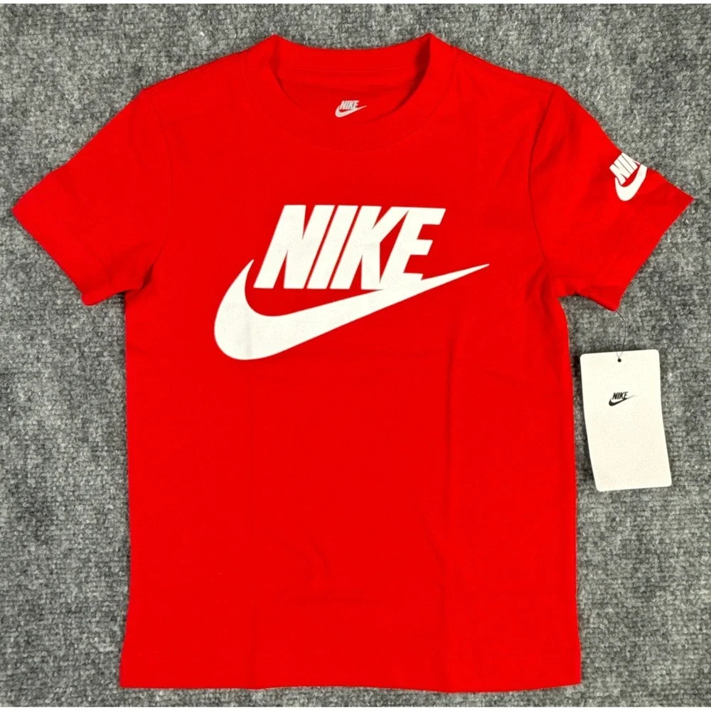Nike Kids Size 4 XS Red Sportswear Futura Logo T-Shirt NWT